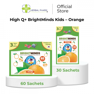 Herbal Pharm High Q+ BrightMinds – Orange | Kids Brain & Focus Supplement | DHA, B-Vitamins & Antioxidants